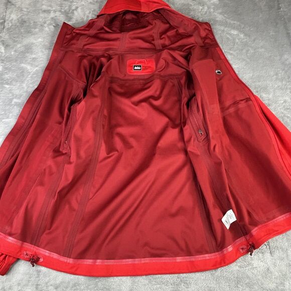 REI Elements E1 Jacket Womens Medium Red Hooded Softshell Full Zip Pit Zips - Picture 5 of 16